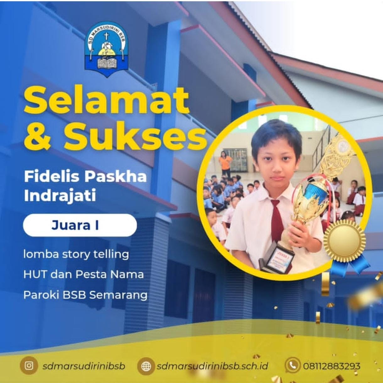 You are currently viewing Juara I lomba Storytelling HUT dan Pesta Nama Paroki BSB Semarang