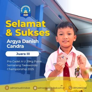 Read more about the article Juara III Pra Cadet A U 39kg Putra Semarang Taekwondo Championship 2025