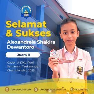 Read more about the article Juara II Cadet U 33kg Putri Semarang Taekwondo Championship 2025