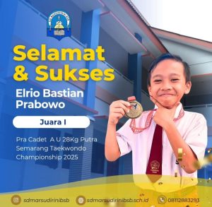 Read more about the article Juara I Pra Cadet A U 28kg Putra Semarang Taekwondo Championship 2025