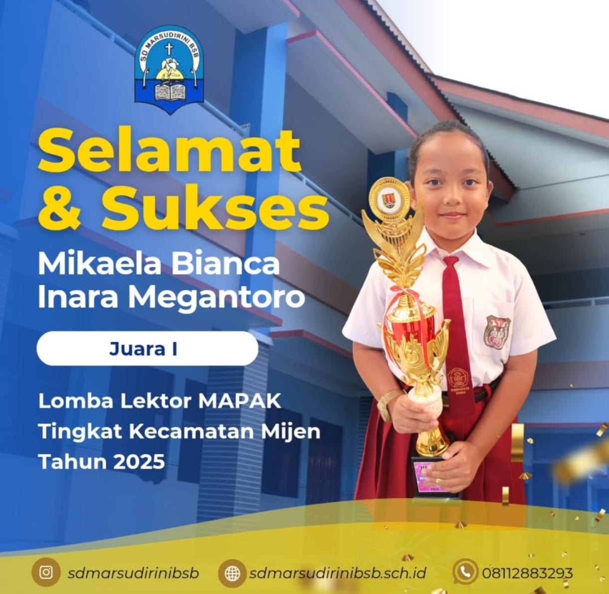 You are currently viewing Juara I Lomba Lektor MAPAK Tingkat Kecamatan Mijen Tahun 2025