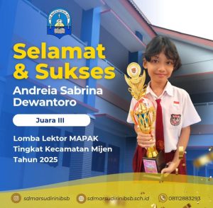 Read more about the article Juara III Lomba Lektor MAPAK Tingkat Kecamatan Mijen Tahun 2025