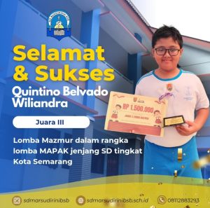 Read more about the article Juara III Lomba Mazmur dalam rangka lomba MAPAK jenjang SD tingkat Kota Semarang