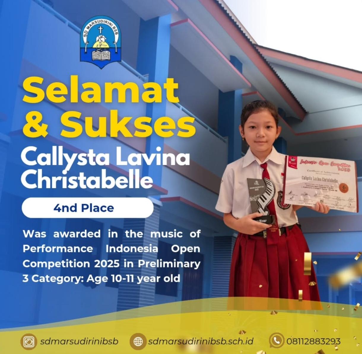 You are currently viewing Juara 4 dalam ajang Music of Performance Indonesia Open Competition 2025, kategori Preliminary 3 (Usia 10–11 tahun)