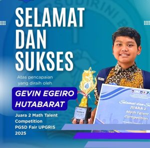 Read more about the article Juara 2 dalam ajang Math Talent Competition PGSD Fair UPGRIS 2025