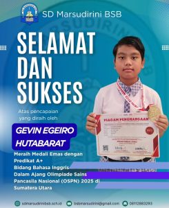 Read more about the article Medali Emas dengan Predikat A+ bidang Bahasa Inggris dalam Ajang Olimpiade Sains Pancasila Nasional (OSPN) 2025 di Sumatera Utara