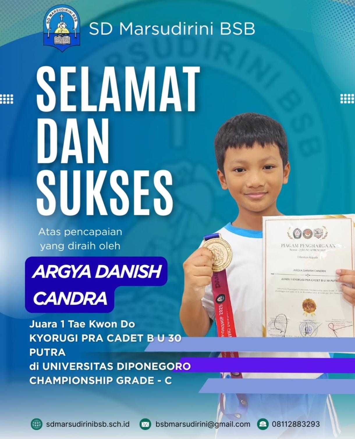 You are currently viewing Juara 1 Tae Kwon Do KYORUGI PRA CADET B U 30 Putradi Universitas Diponegoro Championship Grade – C