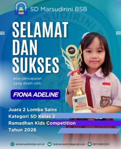 Read more about the article Juara 2 Lomba Sains Kategori SD Kelas 2 Ramadhan Kids Competition Tahun 2026