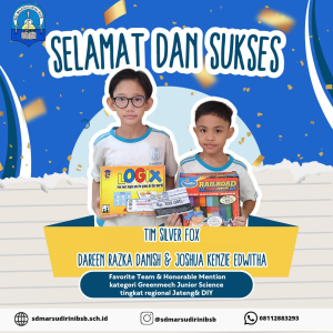 Read more about the article Favorite Team & Honorable Mention kategori Greenmech Junior Science tingkat regional Jateng& DIY