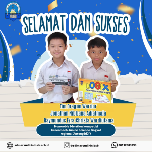 Read more about the article Honoroble Mention kompetisi Greenmech Junior Science tingkat regional Jateng&DIY