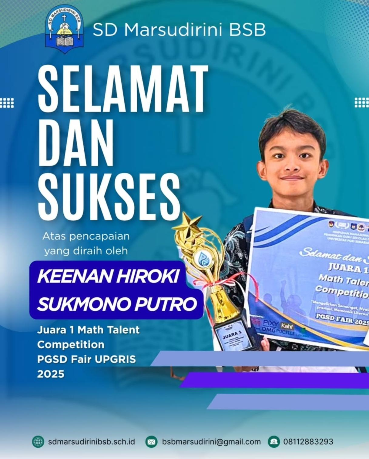 You are currently viewing Juara 1 dalam ajang Math Talent Competition – PGSD Fair UPGRIS 2025