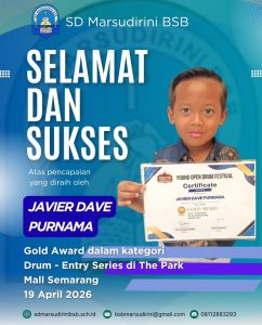 Read more about the article Gold Award dalam kategori Drum Entry Series di The Park Mall Semarang