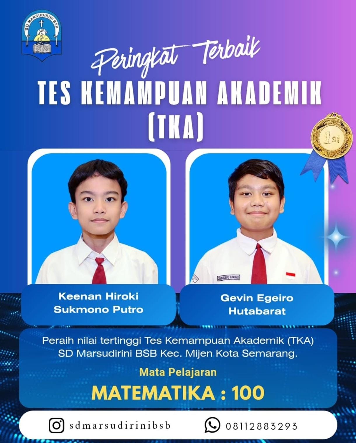 You are currently viewing Berhasil meraih nilai sempurna 100 pada Tes Kemampuan Akademik (TKA) Matematika