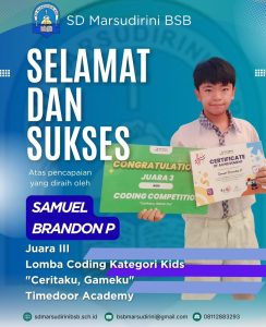 Read more about the article Juara III Lomba Coding Kategori Kids “Ceritaku, Gameku” Timedoor Academy