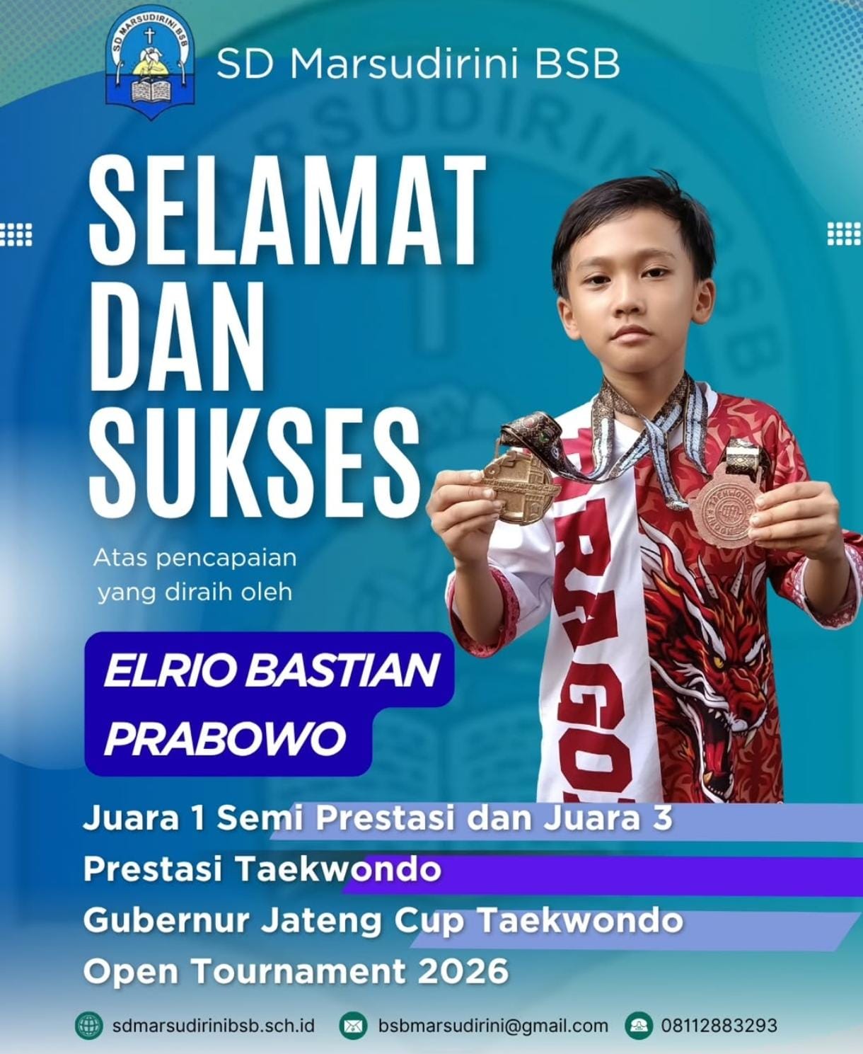 You are currently viewing Juara 1 Semi Prestasi dan Juara 3 Prestasi Taekwondo di Gubernur Jateng Cup Taekwondo Open Tournament 2026
