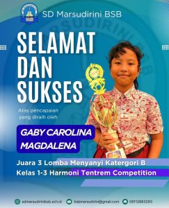 Read more about the article Juara 3 Lomba Menyanyi Kategori B Kelas 1-3 Harmoni Tentrem Competition