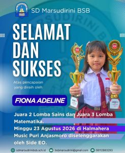 Read more about the article Juara 2 lomba sains dan juara 3 lomba matematika, Minggu, 23 Agustus 2026 di Halmahera Music Puri Anjasmoro diselenggarakan oleh Side EO