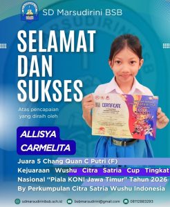 Read more about the article Juara 5 Chang Quan C Putri (F) Kejuaraan Wushu Citra Satria Cup Tingkat Nasional “Piala KONI Jawa Timur” Tahun 2026